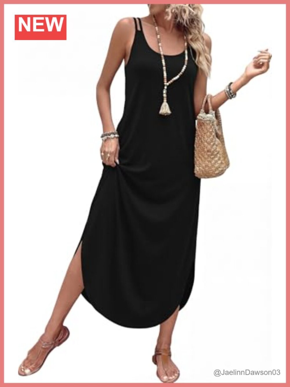 Women's Spaghetti Strap Maxi Dress Scoop Neck Boho Summer Vacation